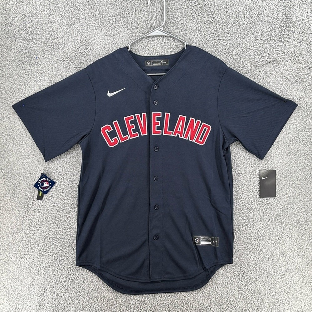 NWT Nike Cleveland Guardians Baseball Jersey Navy‎ Blue Alternate Mens Sz Medium